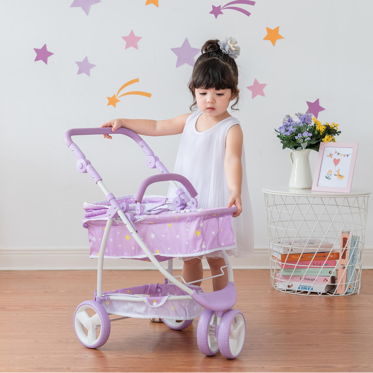 PUPPENWAGEN 2-in-1, Lila, 69cm - Lila, Kunststoff (41.3/69.2/55.9cm) - Teamson Kids