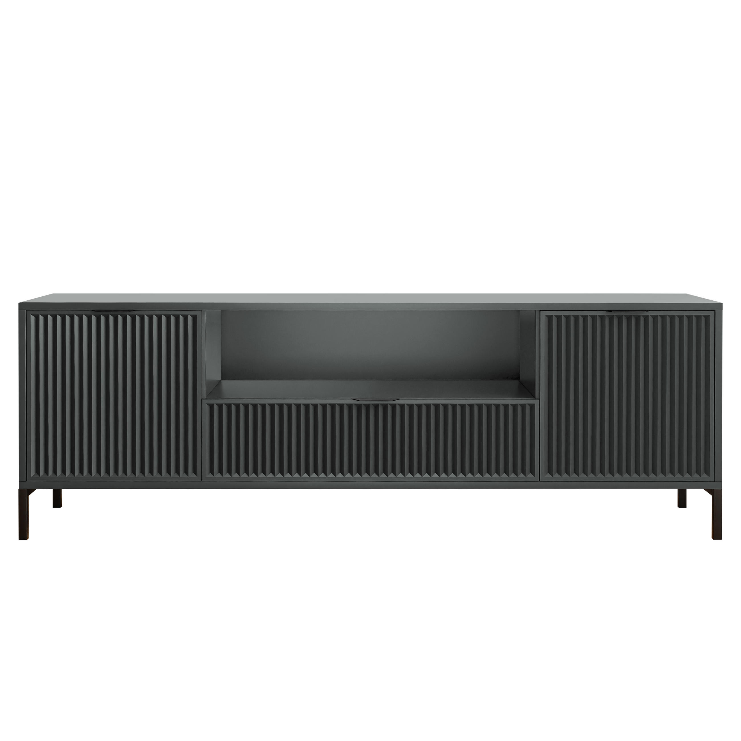 TV-LOWBOARD groß mit 1 Schublade und 2 Türen, Grün - Grün, Holzwerkstoff (165/56/41cm) - Idohome