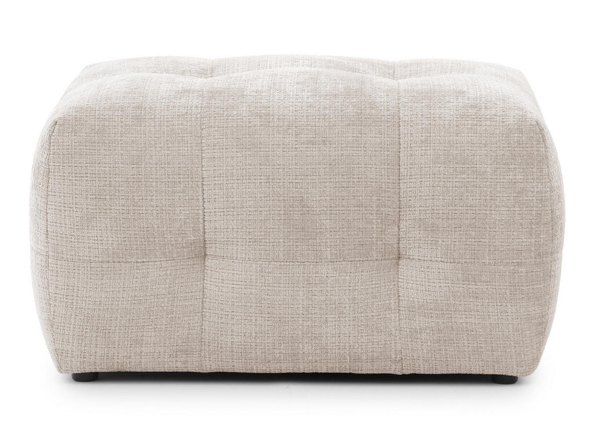 POLSTERHOCKER Kozy im Bumpy-Design aus weichem Beige Chenille-Stoff - Beige/Creme, Holz/Textil (87/46/68cm) - S-Style Möbel