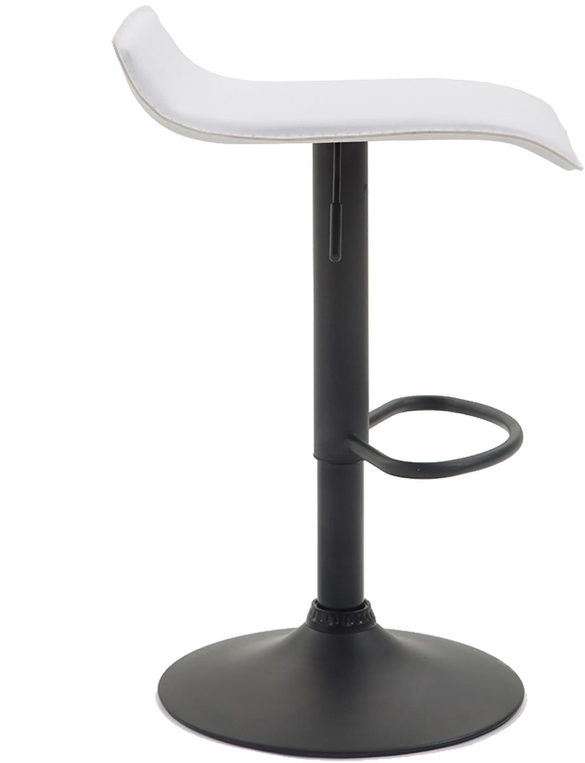 BARHOCKER Dynasty Kunstleder schwarz weiß - Weiß, Kunststoff/Metall (36/84/39cm) - TPFLiving