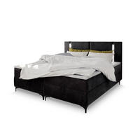 POSTEL BOXSPRING ALBA 160x200 cm, s matrací a úložným prostorem, černá - černá, kov/kompozitní dřevo (160/200cm) - MASSENO