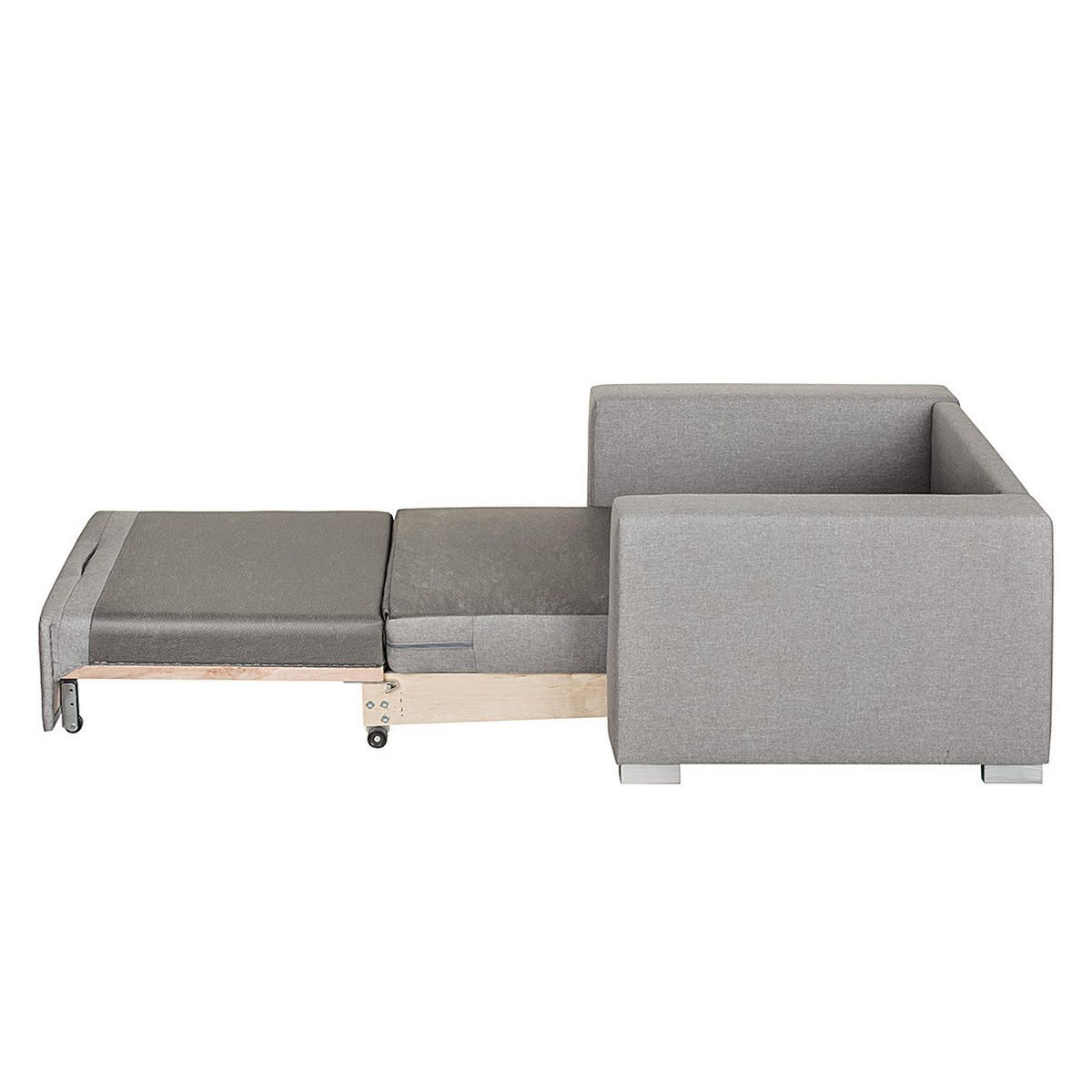 SCHLAFSESSEL - Silberfarben/Grau, Textil (110/90/90cm) - home24