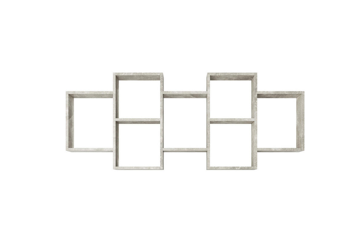 WANDREGAL Trio Beton 160,5 / 18 / 65cm - Grau, Holz/Holzwerkstoff (161/65/18cm) - Feldmann-Wohnen