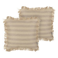DEKOKISSEN 2er-Set Beige 45/45 cm Cirsium - Beige, Naturmaterialien (45/45cm) - Beliani