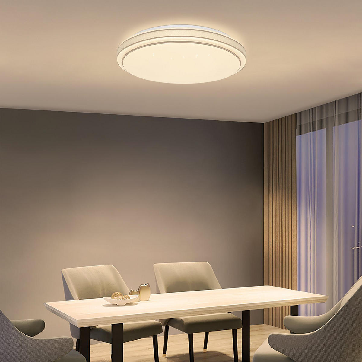 LED-DECKENLEUCHTE Broo 40/40/6 cm - Silberfarben, Kunststoff (40/40/6cm) - Nettlife