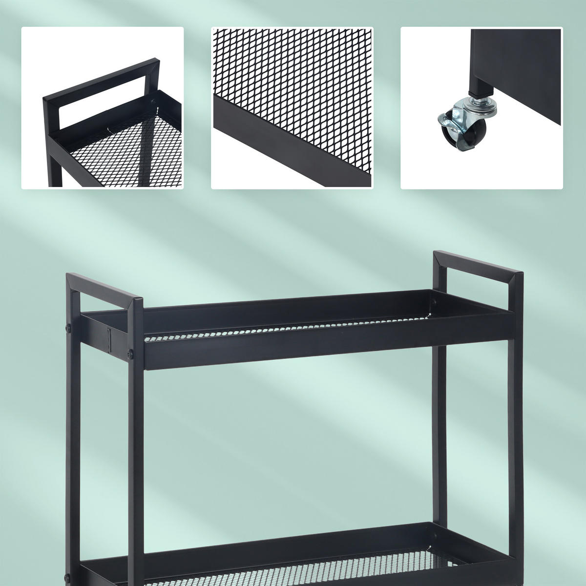 NISCHENWAGEN - Schwarz, Metall (20/85/50cm) - Relaxdays