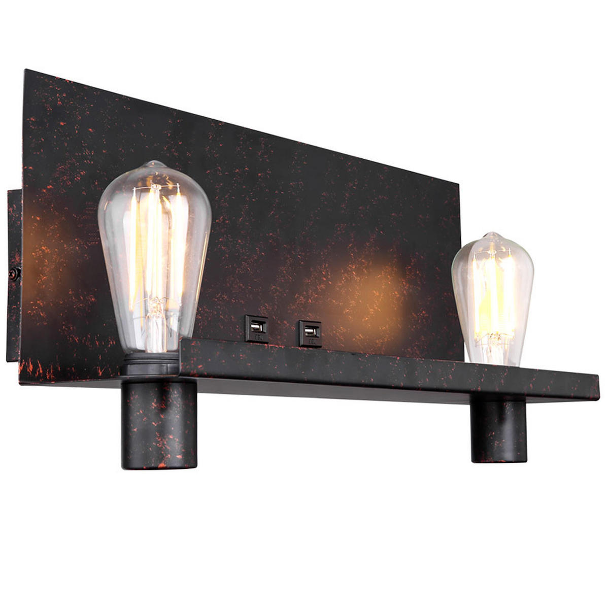 WANDLEUCHTE BAYUDA Schwarz Gold - Schwarz, Metall (48/26/15cm) - Globo Lighting