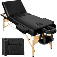 MASSAGELIEGE 3 Zonen Somwang,218 x 102 x 90 cm,schwarz - Schwarz, Holz (102/90/218cm) - tectake
