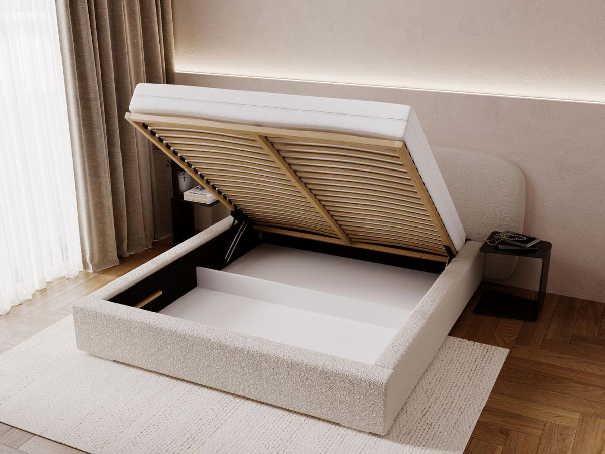 POLSTERBETT Palermo 160x200 Beige - Beige, Textil (160/200cm) - Graingold