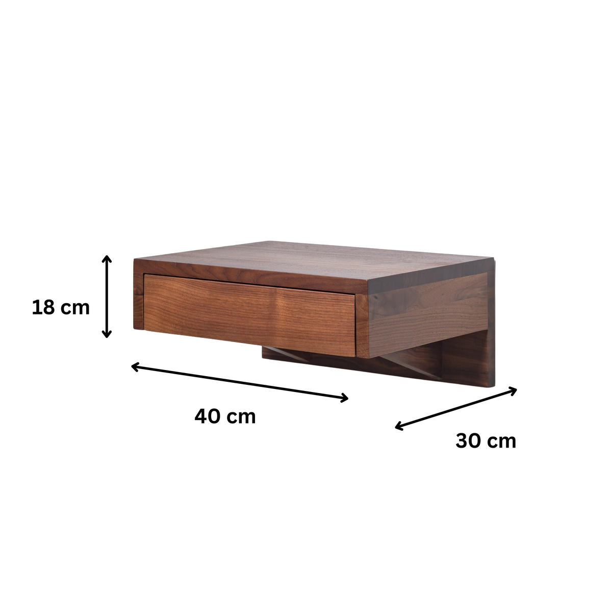 NACHTTISCH Bo 2er Set, Walnuss - Braun, Holz (40/18/30cm) - WOODEK