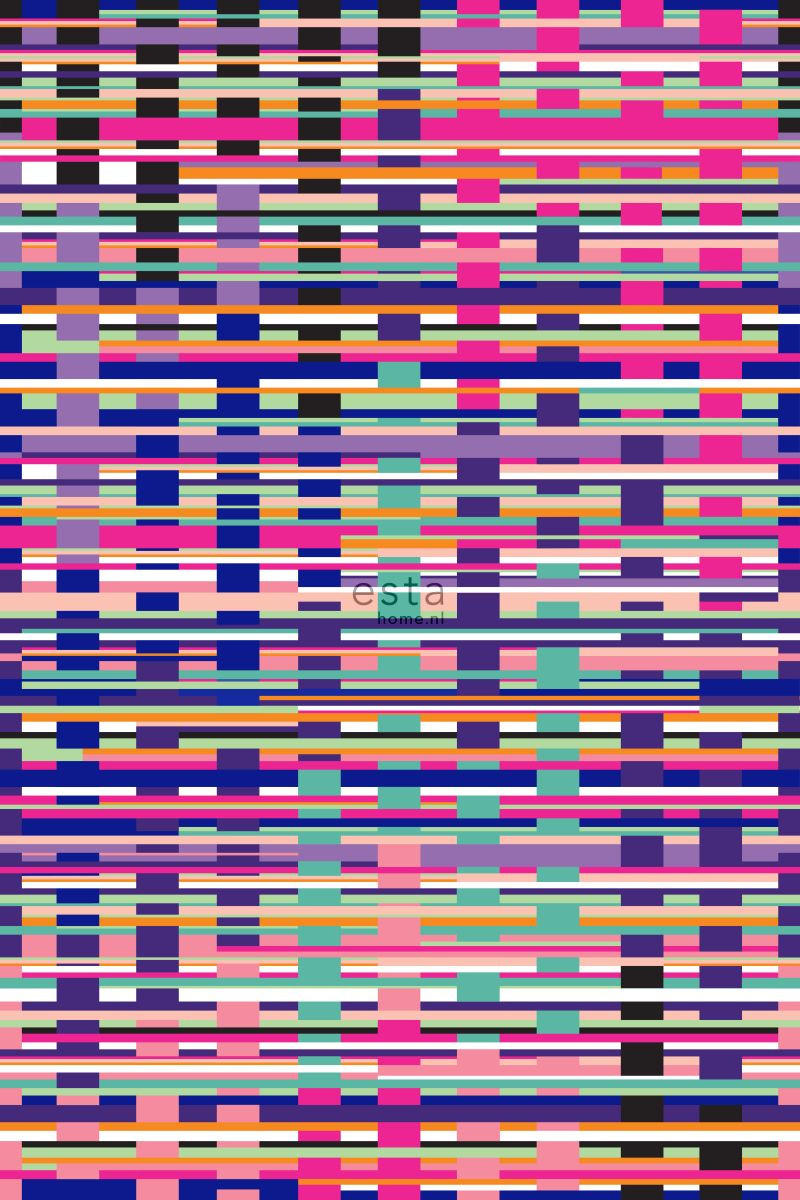 FOTOTAPETE grafisches Muster 200 x 279 cm - Pink, Papier (200/279cm) - ESTAhome