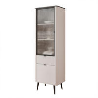 VITRINE NAVANI 60 cm Kaschmir Holz - Schwarz/Grau, Holzwerkstoff/Metall (60/191/40cm) - Idohome