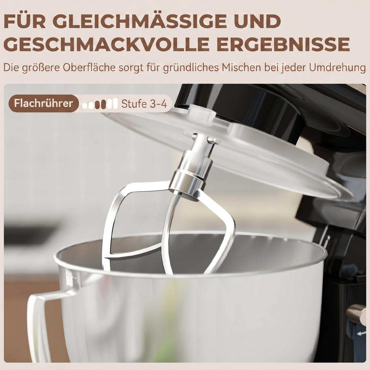 KÜCHENMASCHINE Edelstahl Kunststoff Beige - Edelstahlfarben/Schwarz, Metall (22/29/35cm) - HOMCOM