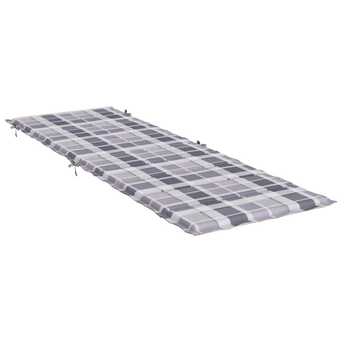 SONNENLIEGEN-AUFLAGE Grau Karomuster 186/58/4 Cm Oxford-Gewebe - Eukalyptusholzfarben, Textil (58/4/186cm) - vidaXL