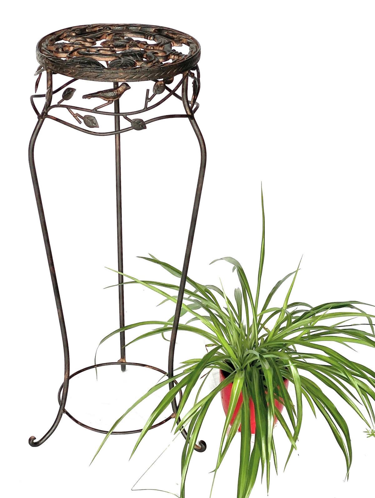 BLUMENHOCKER 78 cm Metall Schwarz Rund 18215 - Braun, Metall (27/78/27cm) - DanDiBo