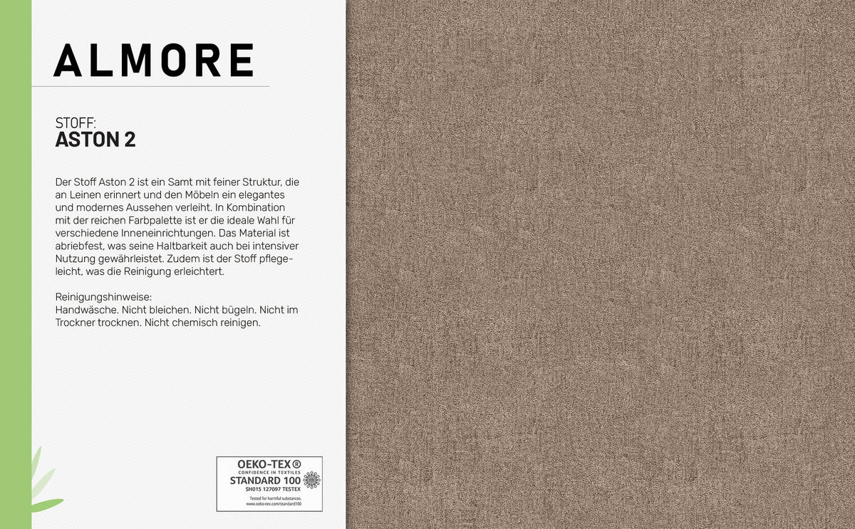 POLSTERBETT ALMORE 140x200cm Elegantes Polsterbett für modernen Wohnstil , 7-Zonen-Taschenfederkernmatratze mit kokos ARLAN (21 cm), beige - Beige, Holz (140/200cm) - Panda Möbel