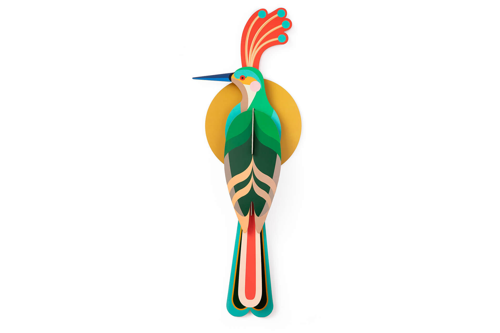 WANDDEKO Tropenvogel 33/9 cm - Pink/Grün, Wellpappe (33/9/87cm) - KUNSTLOFT
