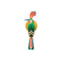 WANDDEKO Tropenvogel 33/9 cm - Pink/Grün, Wellpappe (33/9/87cm) - KUNSTLOFT