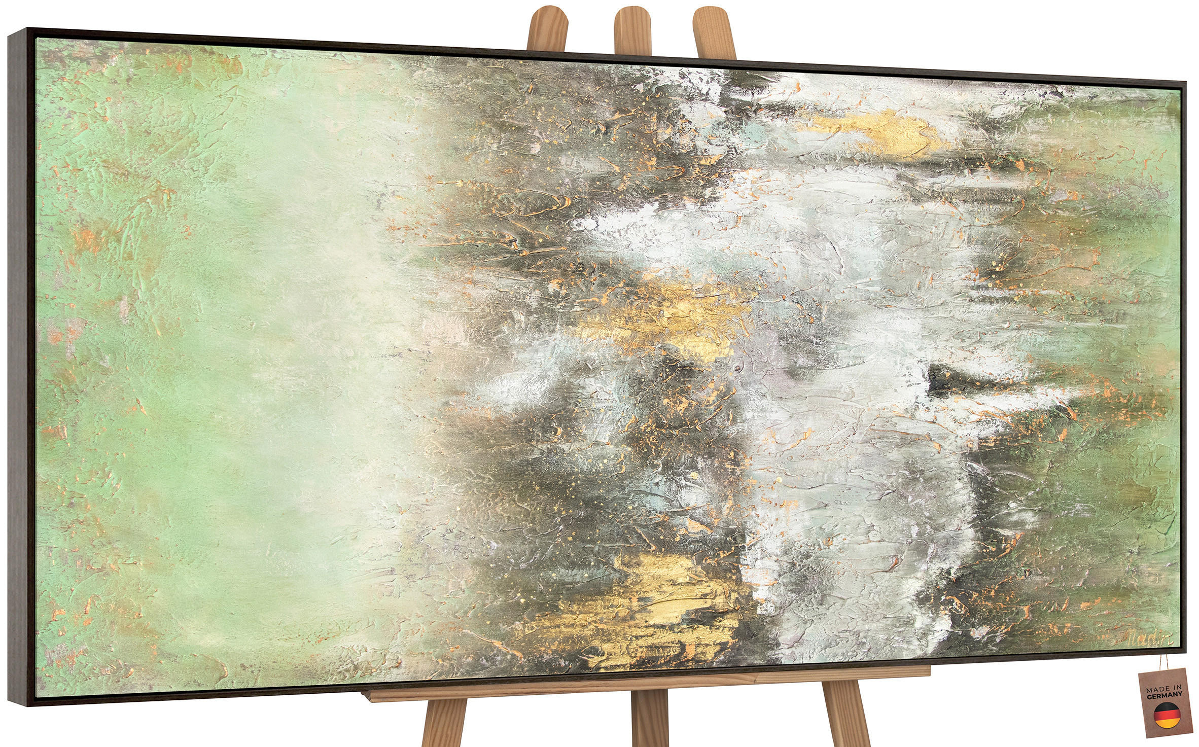 GEMÄLDE Ruhe vorm Sturm Schattenfugenrahmen Grau 200x100 cm - Grau, Holz (200/100cm) - YS-art gallery