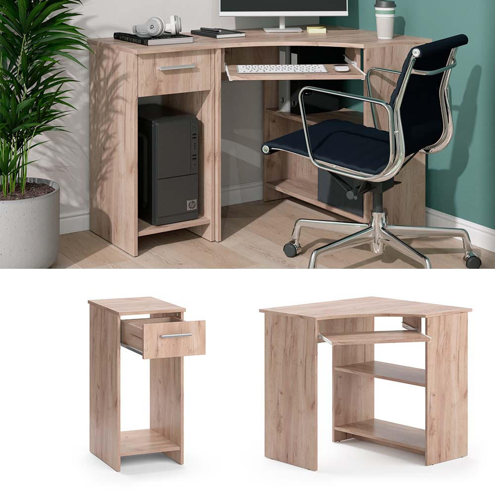 ECKSCHREIBTISCH Odin Sonoma 83 x 76 cm Set mit PC-Schrank - Sonoma Eiche, Holzwerkstoff (76/83/77cm) - Vicco