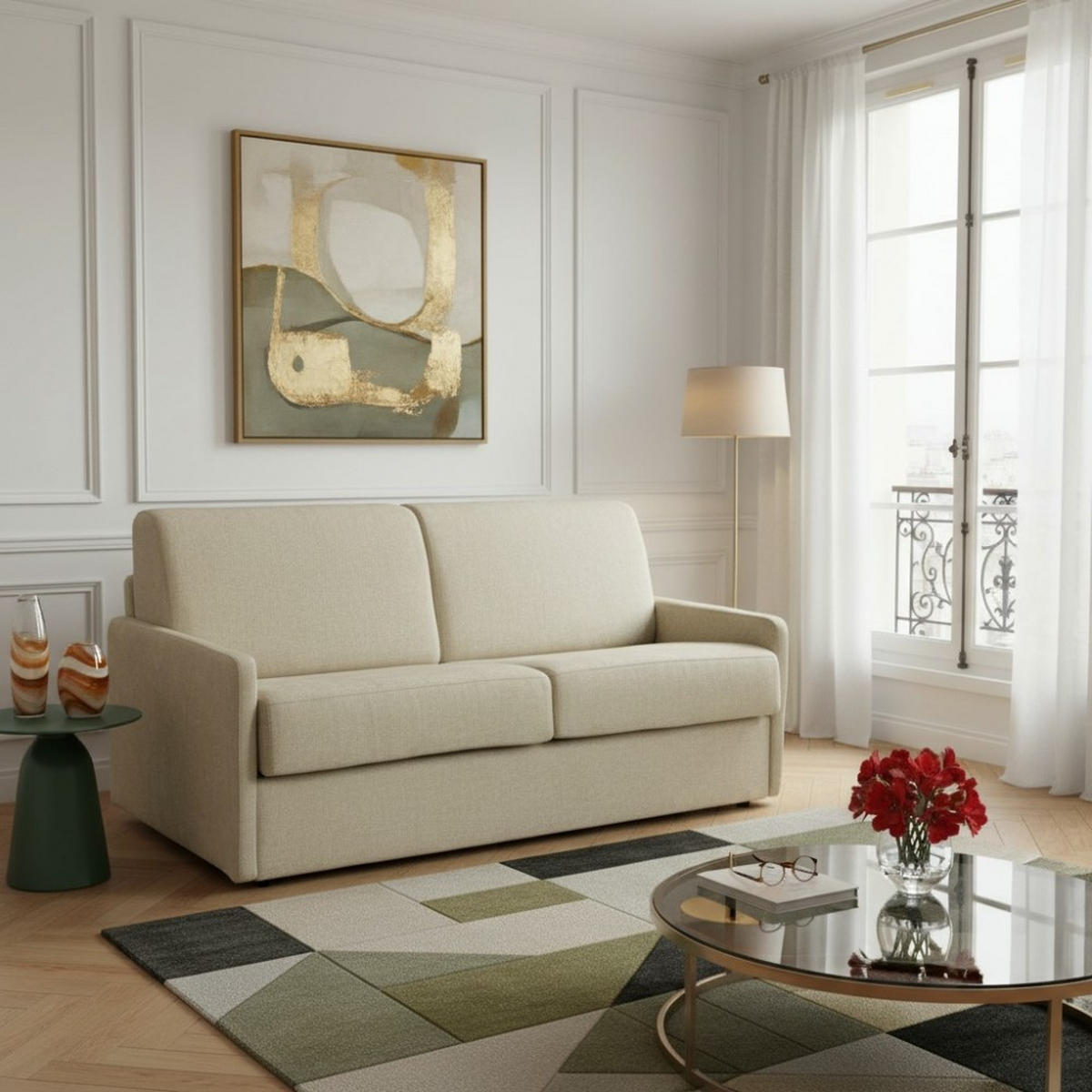 SCHLAFSOFA rapido 3 sitzer BERGAME aus Samt / Beige - Beige, Textil (174/88/210cm) - Weber Industries