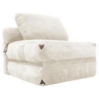 SITZSACK 87x86x40cm Stauraum Quasten - Weiß, Textil (86/33/87cm) - Raelunyi