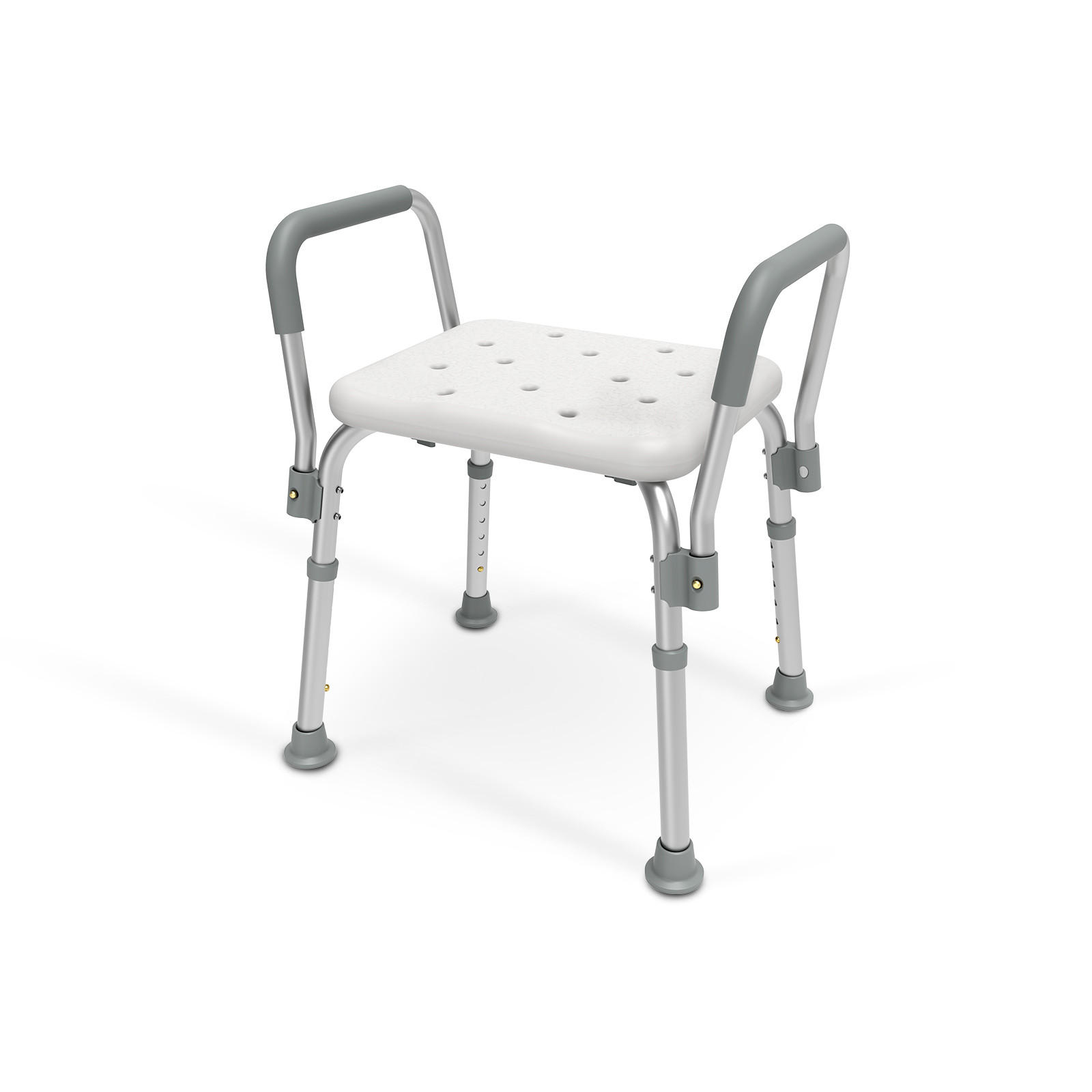 DUSCHHOCKER mit Abnehmbarer Armlehne 47,5/38,5/56,5 cm - Weiß, Metall (47/56/38cm) - EMKE