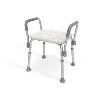 DUSCHHOCKER mit Abnehmbarer Armlehne 47,5/38,5/56,5 cm - Weiß, Metall (47/56/38cm) - EMKE