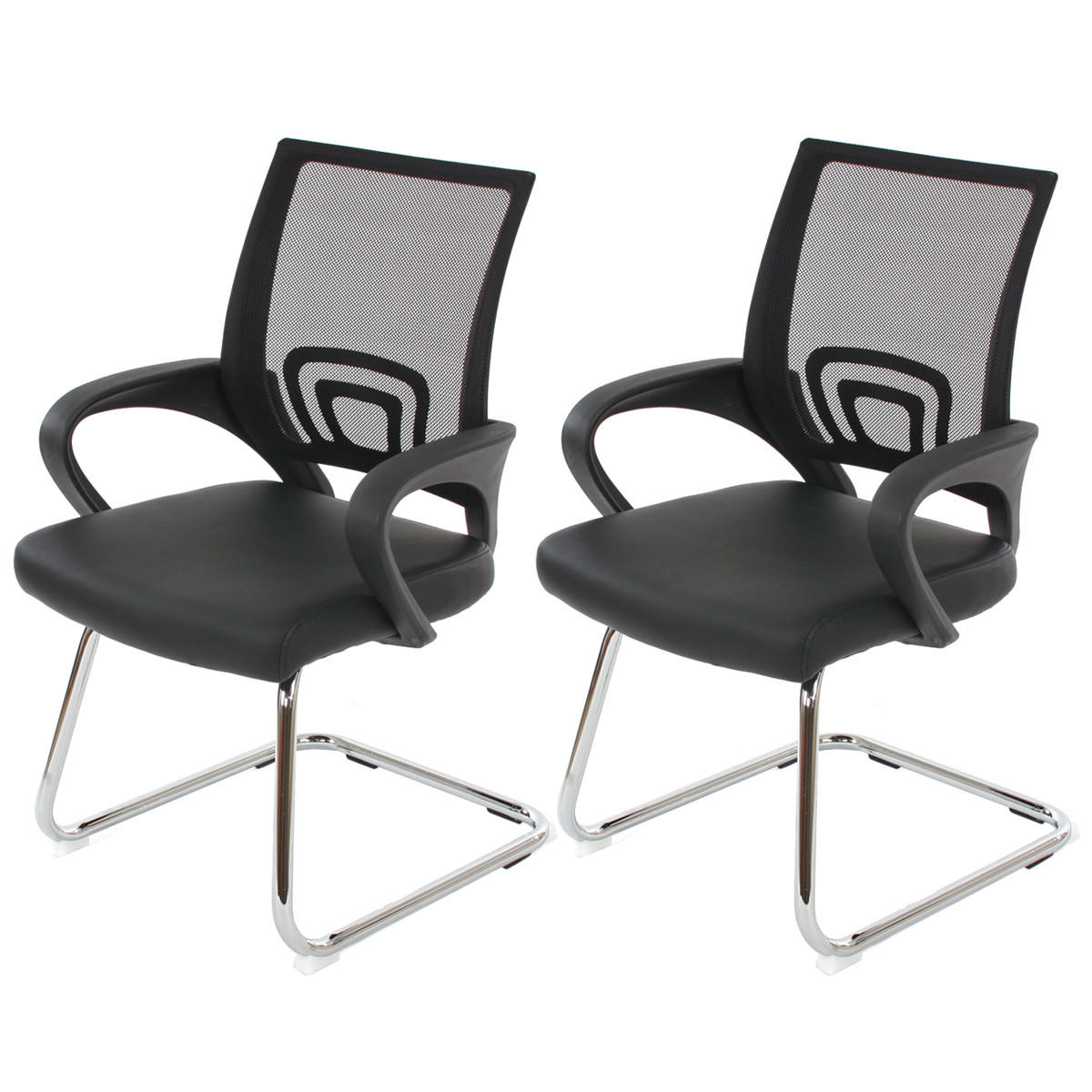 KONFERENZSTUHL Schwarz 2er-Set - Schwarz, Textil (57/92/59cm) - MCW