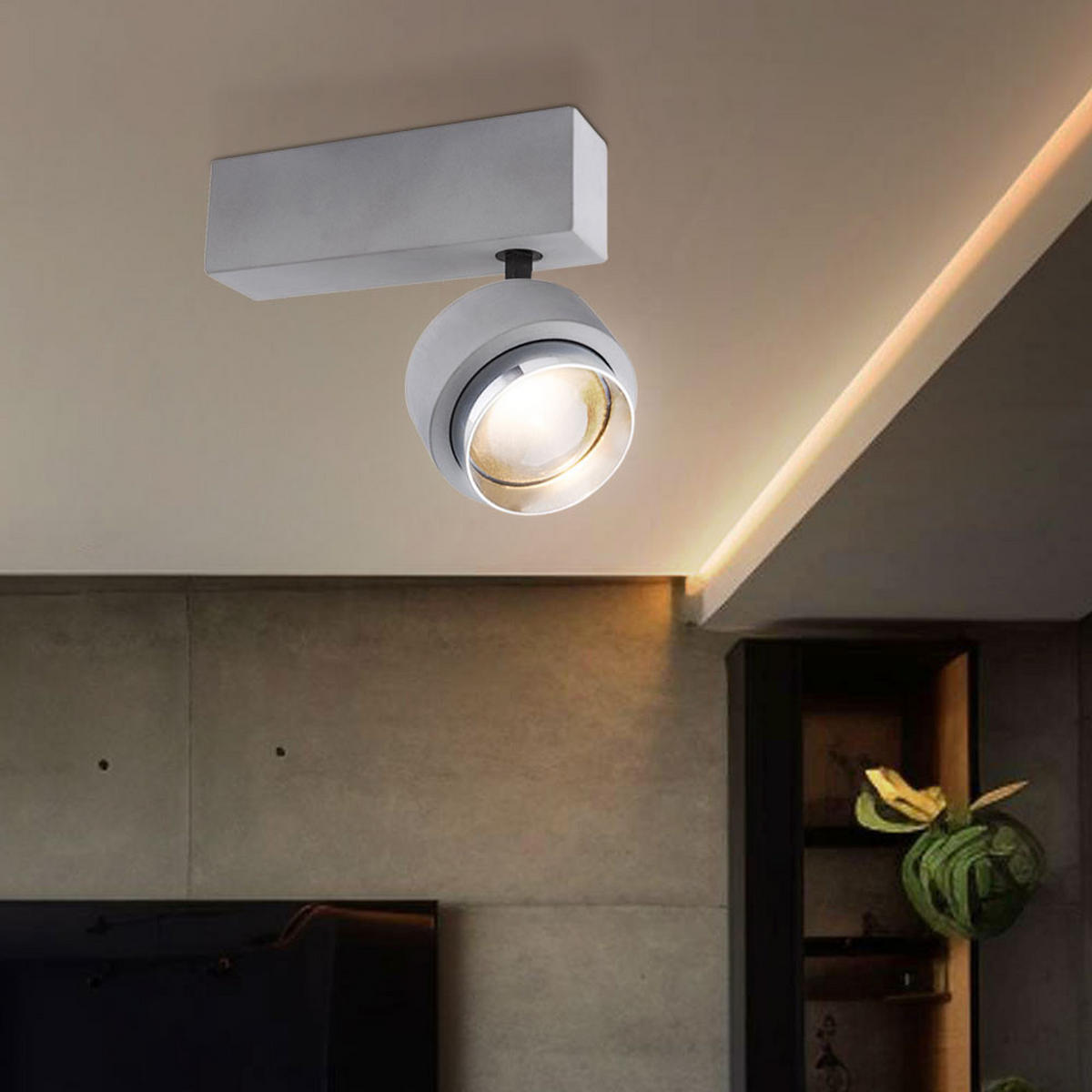 LED DECKENLEUCHTE TIMO Beton Grau - Grau, Metall (19/9.7/15cm) - Globo Lighting