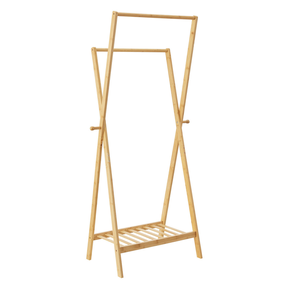 GARDEROBENSTÄNDER Keitele - Naturfarben, Holz (60/150/42cm) - [en.casa]