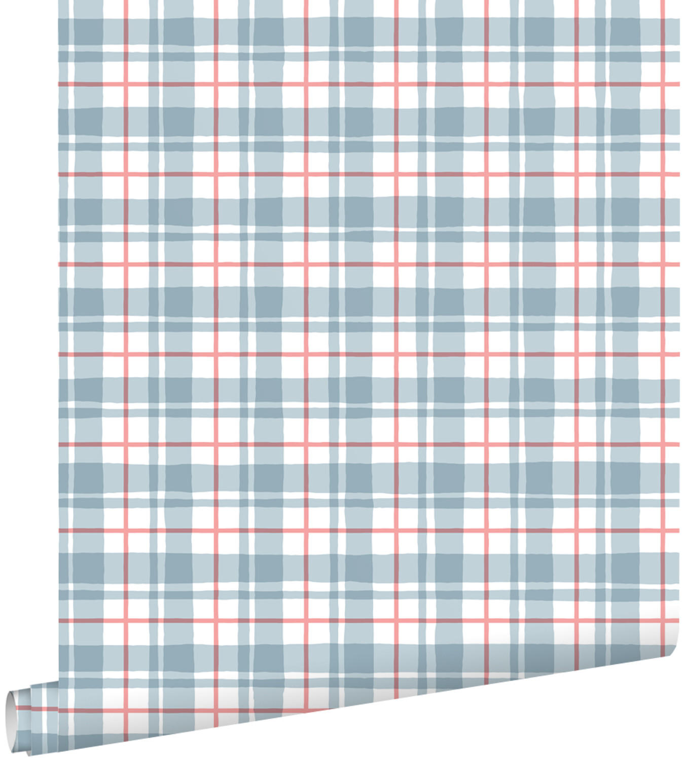 TAPETE Karomuster 50 x 900 cm - Blau, Papier (50/900cm) - ESTAhome