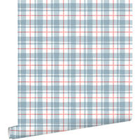 TAPETE Karomuster 50 x 900 cm - Blau, Papier (50/900cm) - ESTAhome