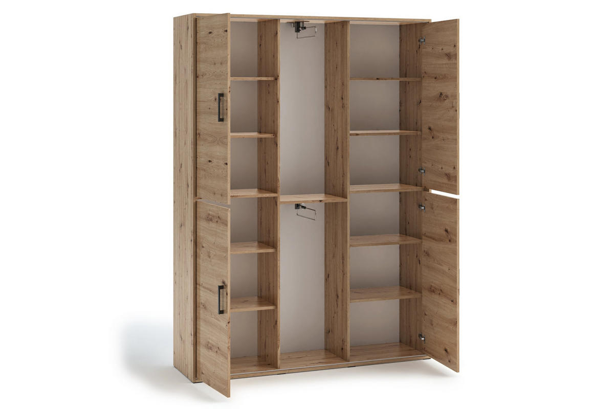 GARDEROBENSCHRANK BENVENO 150/21040 Modern Garderobenschrank Eiche Artisan - Eiche Artisan, Holzwerkstoff (150/210/40cm) - MASSENO