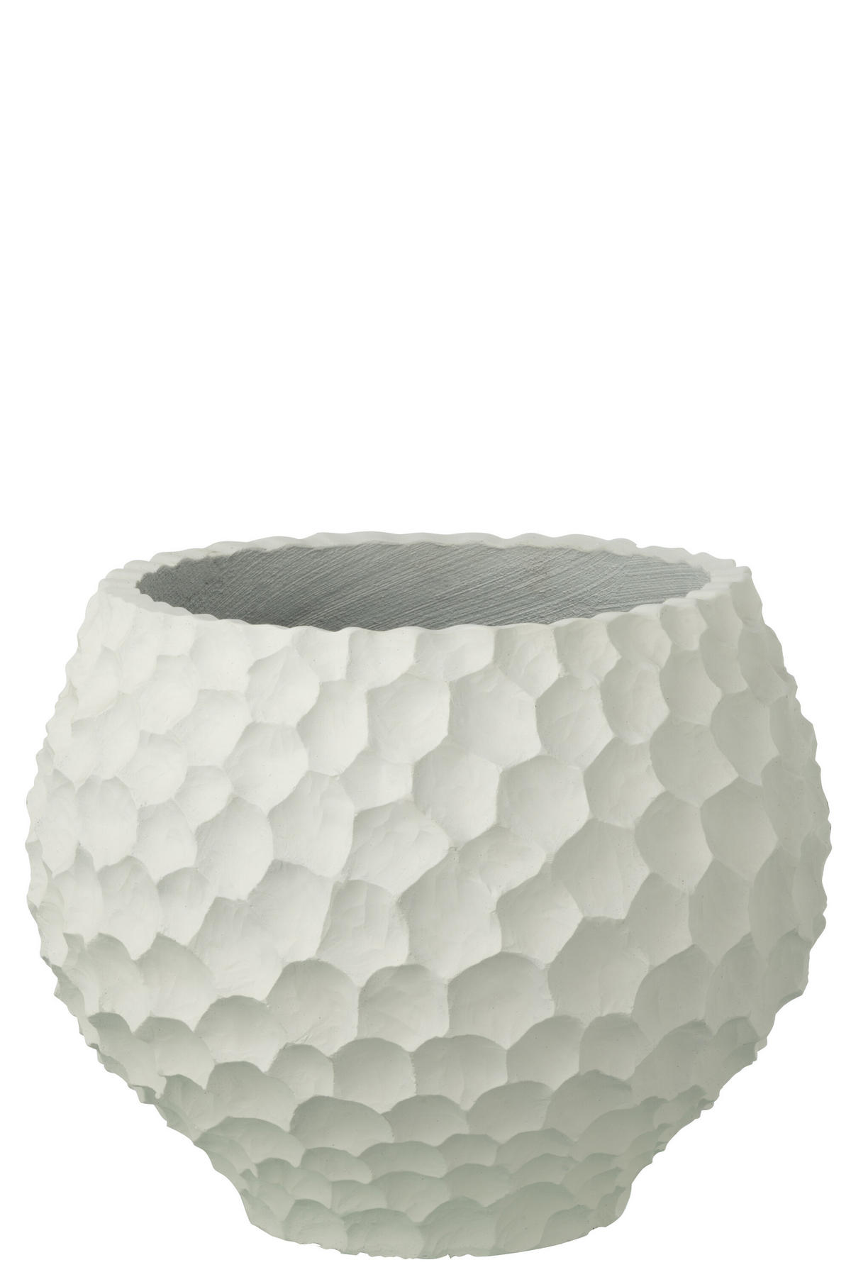 BLUMENTOPF KERBEN + AUßENBEREICH SAND Weiß - Weiß, Stein (39.5/32cm) - J-Line