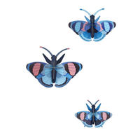 WANDDEKO Azur-Flug-Trio 5/13 cm - Multicolor, Wellpappe (5/13/17cm) - KUNSTLOFT