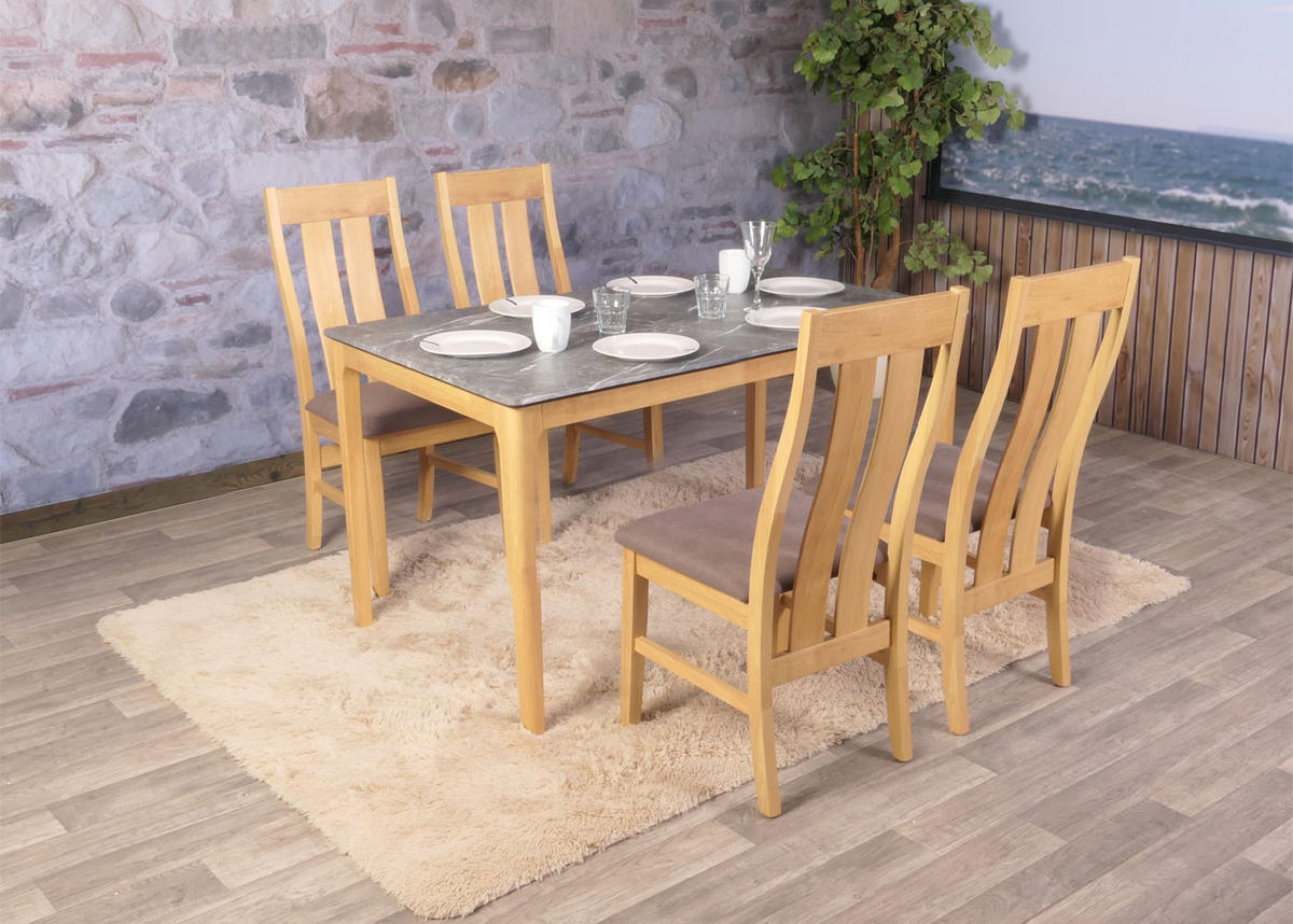 ESSTISCH rechteckig Grau - Grau, Holz (80/135/76cm) - MCW