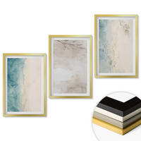 WANDBILDER 3er Set - 40x60 cm Goldrahmen - Feine Aquarelltexturen - Goldfarben, Kunststoff (40/60cm) - ArtPrintCave