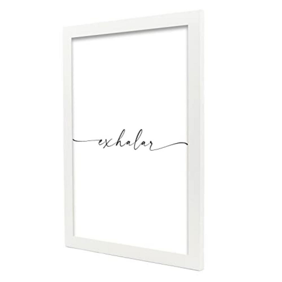 POSTER Set mit 4 Atmen TypografieStil A3 Weißer Rahmen - Weiß, Papier (29.7/3cm) - Nacnic