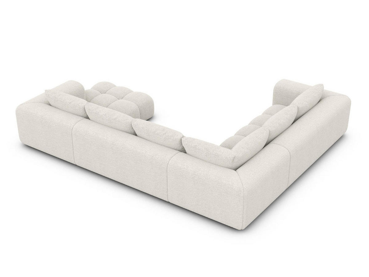 WOHNLANDSCHAFT Casaluna U-Form Weiß Bouclestoff - Weiß, Kunststoff (338/88/267cm)