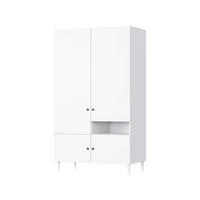 DREHTÜRENSCHRANK - Schrank Aries 120 - Weiß - Schwarz/Weiß, Holzwerkstoff (120/205/60cm) - Möblo