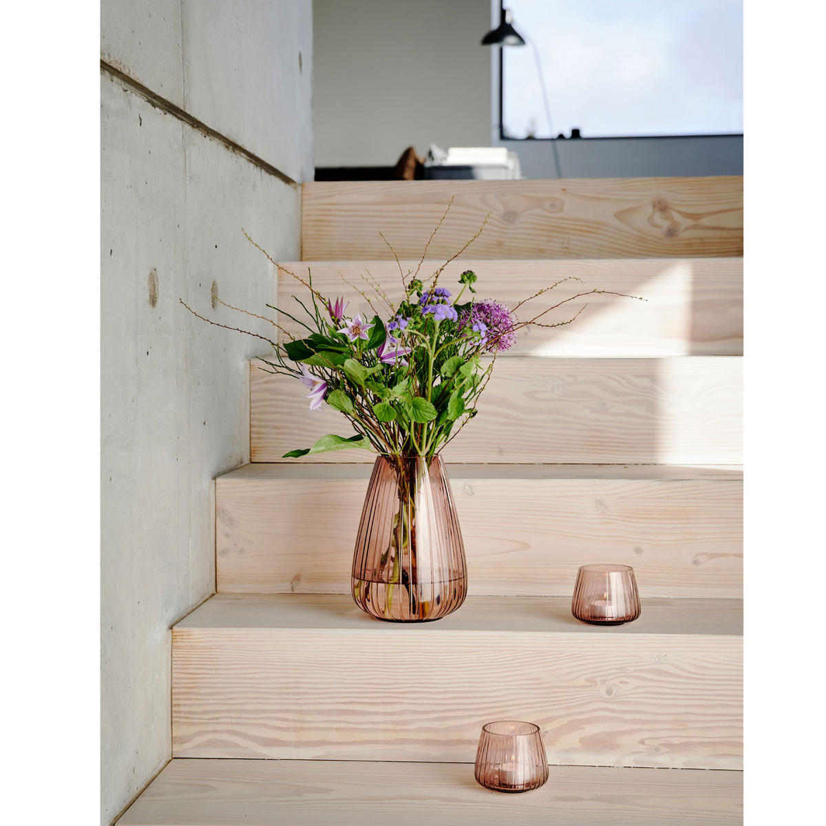 VASE Kusintha 22 cm Rosa Glas - Rosa, Keramik (23cm) - Bitz