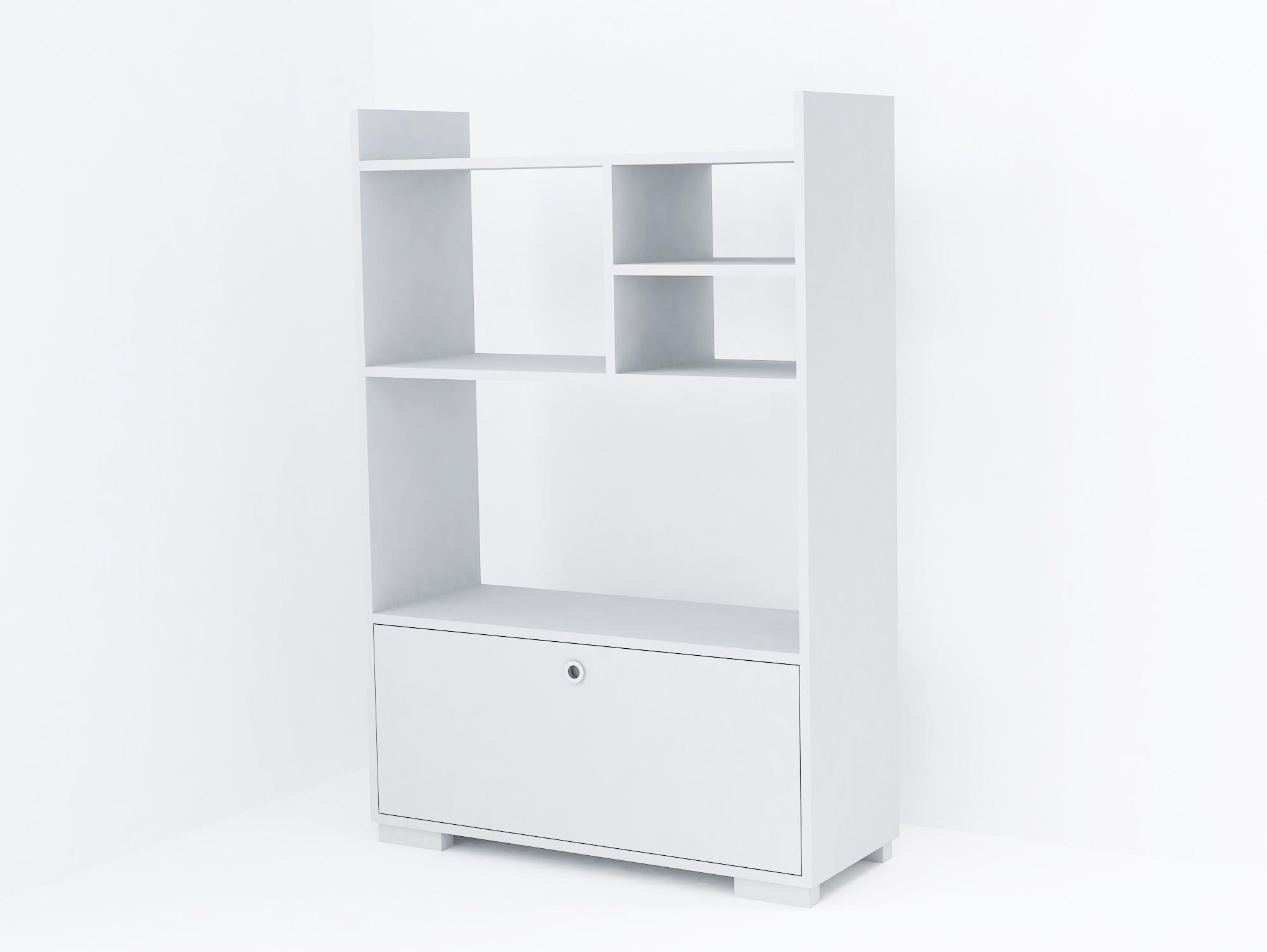 MEHRZWECKSCHRANK Küchenschrank Aras Weiß - Weiß, Holzwerkstoff (90/134/35cm) - moebel17