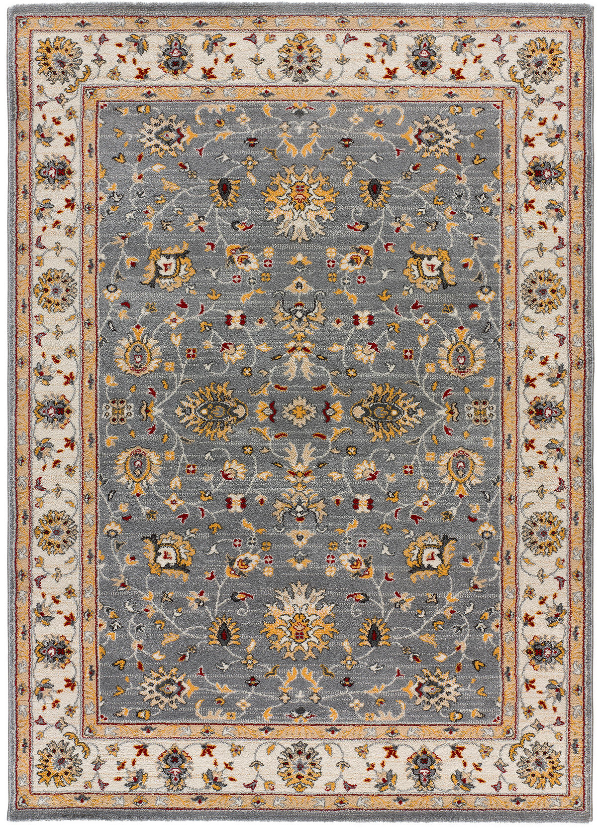 VINTAGE-TEPPICHE Silber Classic 140/200 cm - Silberfarben/Creme, Naturmaterialien/Textil (140/200cm) - Atticgo