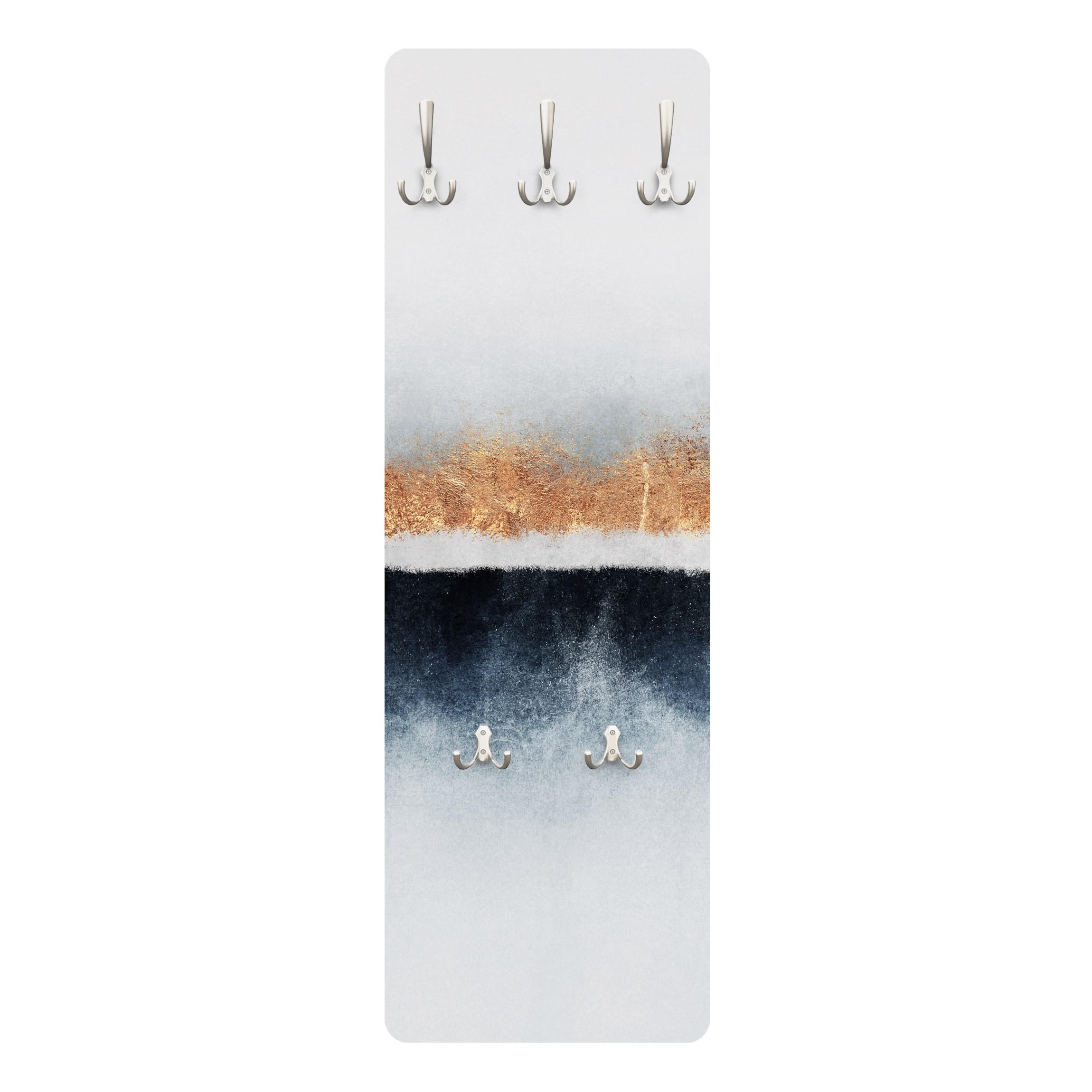 WANDGARDEROBE - Goldener Horizont Aquarell 34/105 cm - Goldfarben, Holzwerkstoff (34/105/1.6cm) - Bilderwelten