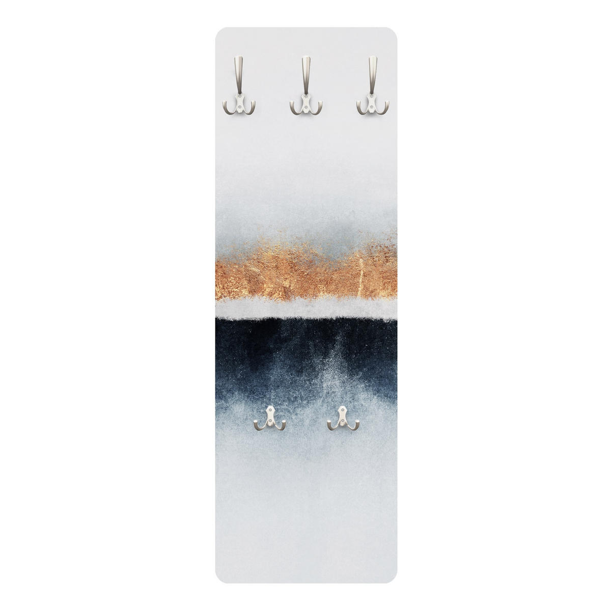 WANDGARDEROBE - Goldener Horizont Aquarell 34/105 cm - Goldfarben, Holzwerkstoff (34/105/1.6cm) - Bilderwelten