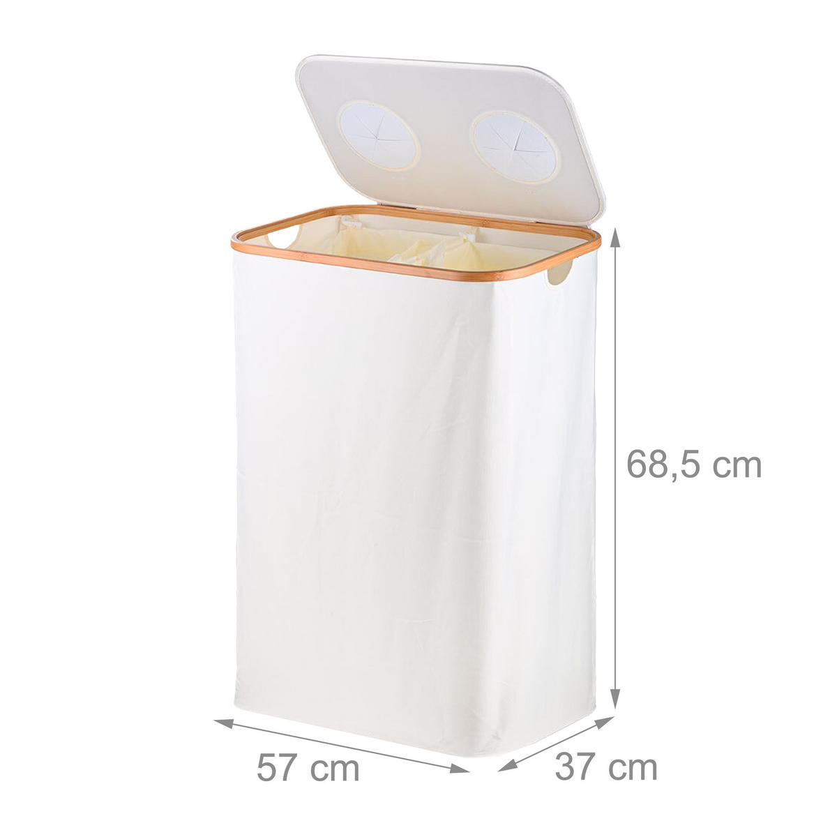 PFANDFLASCHEN-SAMMELBEHÄLTER - Weiß, Holz/Kunststoff (57/68.5/37cm) - Relaxdays