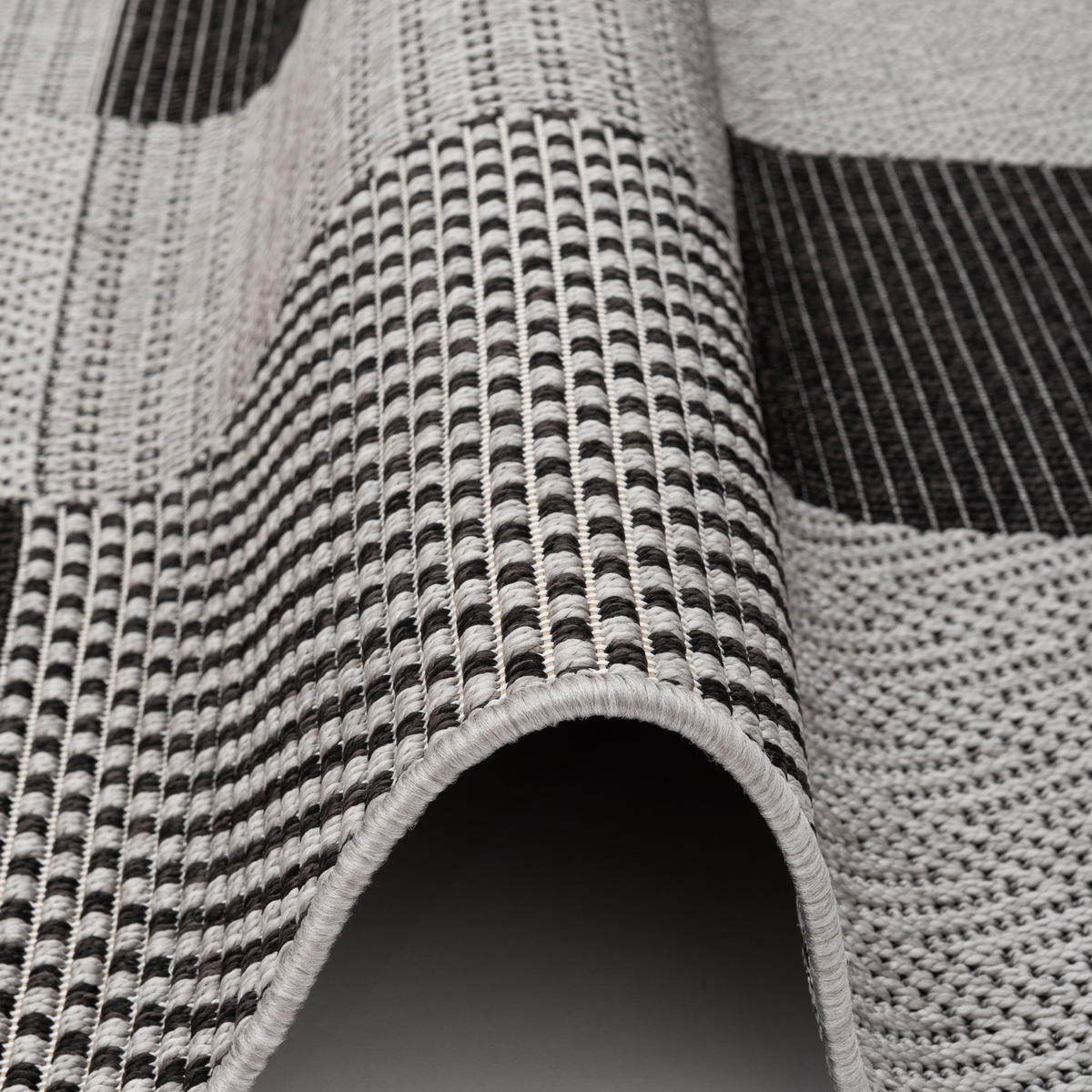 IN & OUTDOOR TEPPICH FLACHGEWEBE MARBELLA KARO - Grau, Textil (160/230cm) - Pergamon