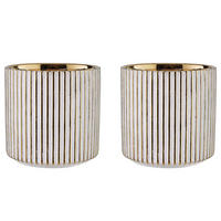 BLUMENTOPF (2er Set) Goldie - Weiß, Keramik (12cm) - Butlers