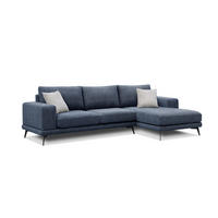 ECKSOFA MEDIOLANE 4-Sitzer, dunkelblau - Dunkelblau, Holzwerkstoff/Textil (282/219cm) - Courtois Laville
